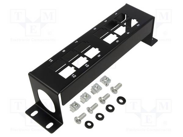 LogiLink Halterung für 12 Keystone-Module 10 Zoll schwarz
