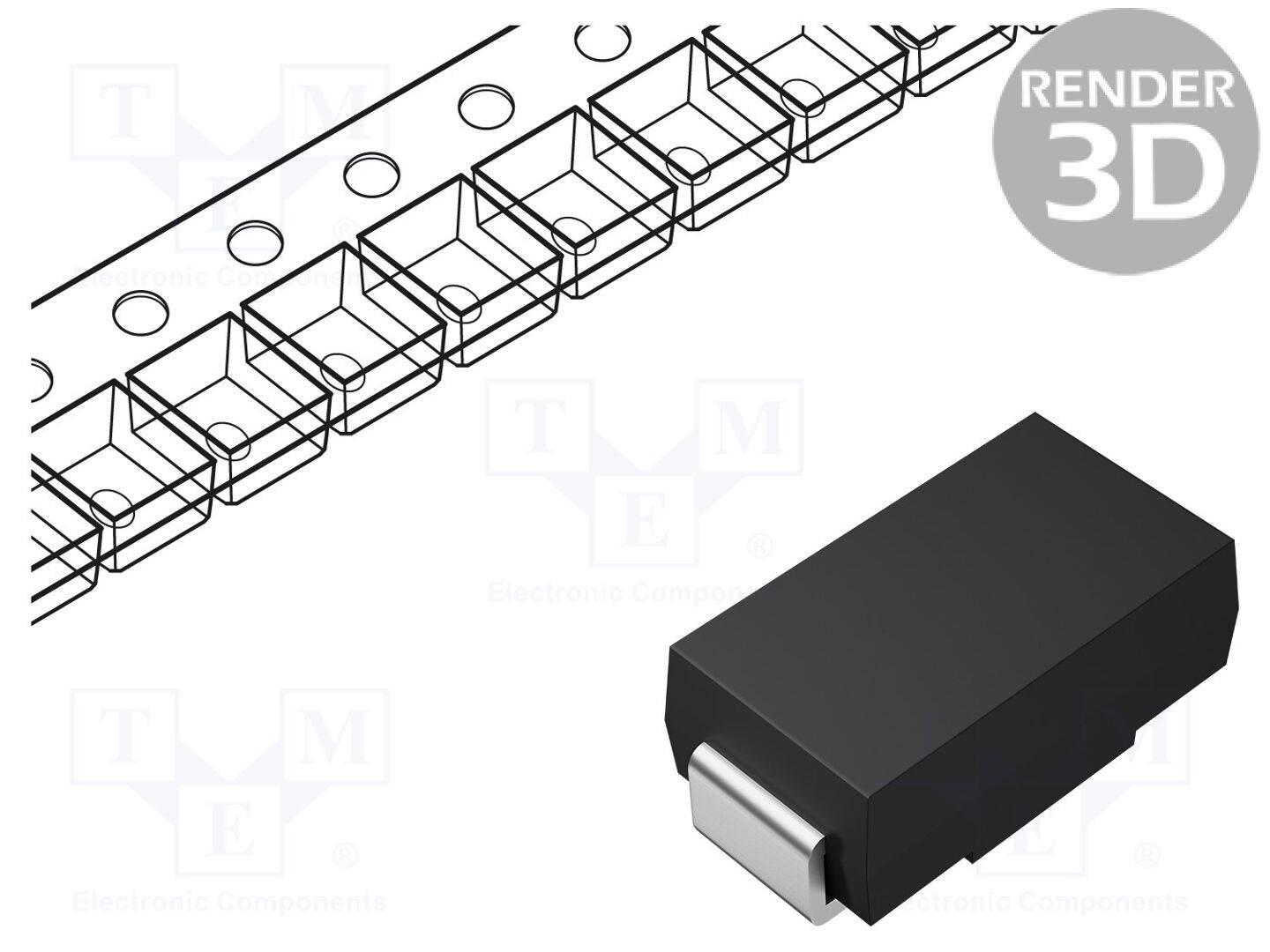 Ufmax: 1,3V 500ns Diode: Gleichrichter 800V DO214AC,SMA 1A SMD-0