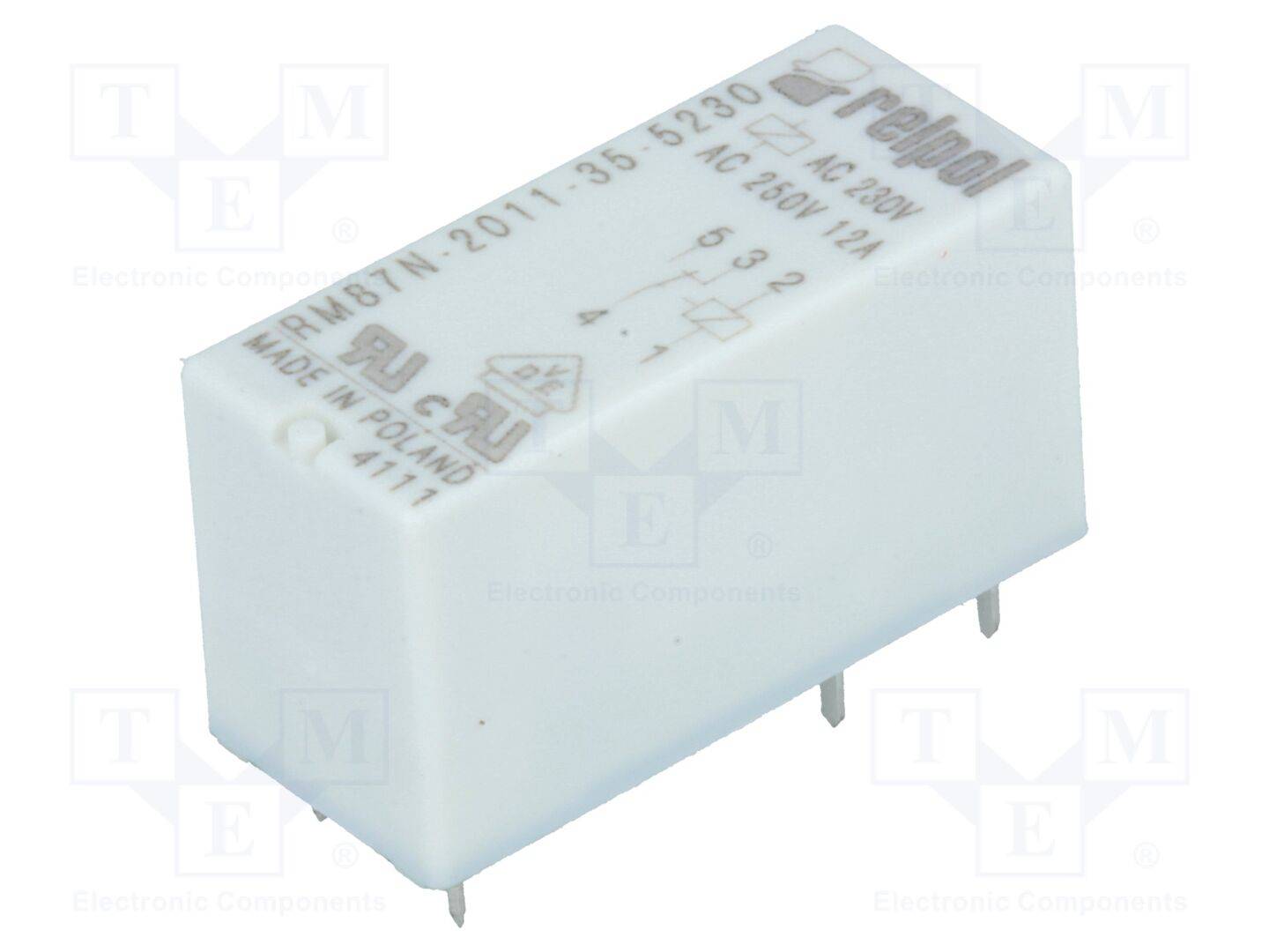 Relais: elektromagnetisch 12A SPDT USpule: 230VAC 12A/250VAC-0