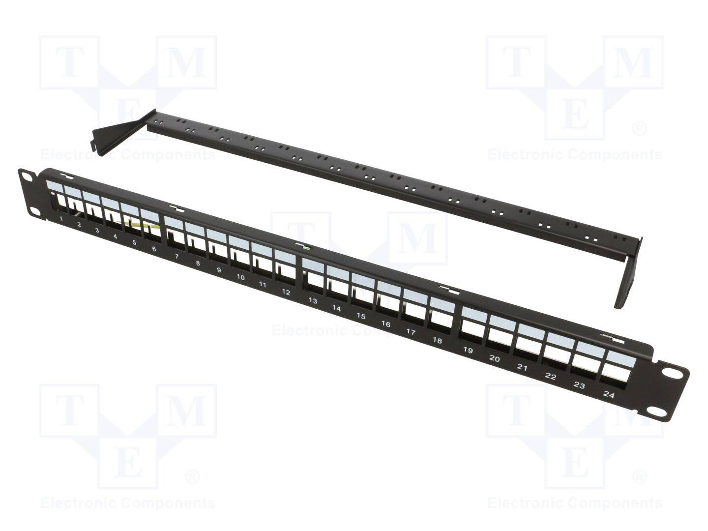 Keystone Panel 1U, 24 ports, shielded, economy type, black Gehäuse Netzwerk- und Serverschränke-0