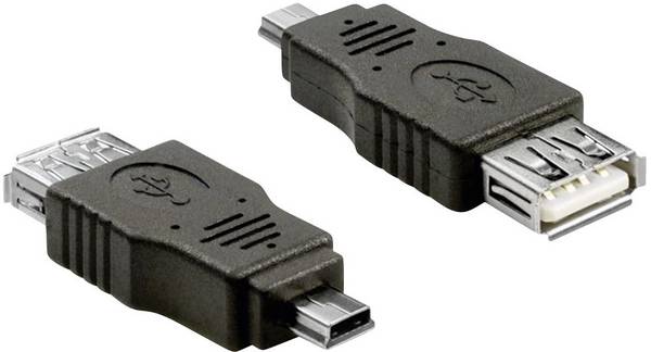 Delock USB 2.0 Adapter [1x USB 2.0 Stecker Mini-B - 1x USB 2.0 Buchse A] 65399 0 mm mit OTG-Funktion