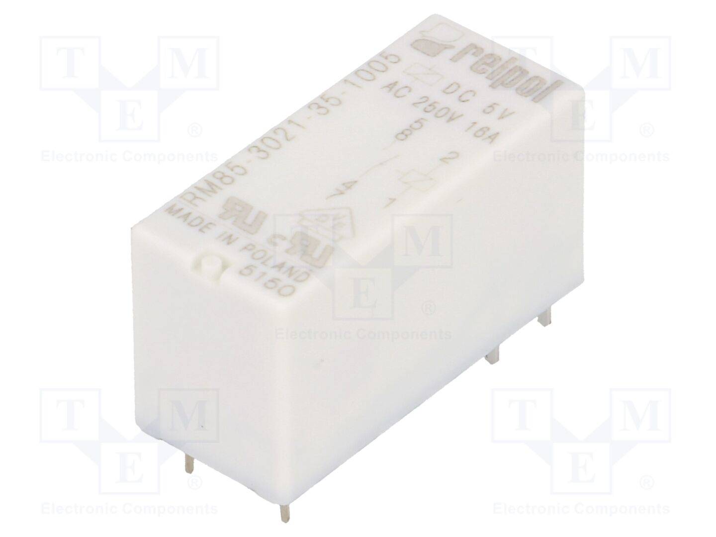 16A/250VAC Relais: elektromagnetisch RM85 SPST-NO USpule: 5VDC-0