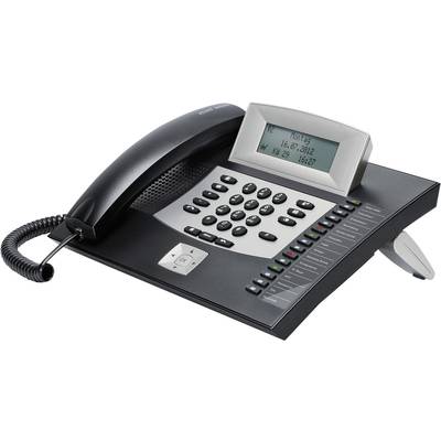 Auerswald COMfortel 1600 Systemtelefon, ISDN Headsetanschluss, Freisprechen, Touchscreen Beleuchtetes Display Schwarz, S