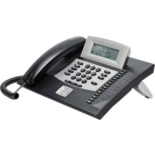 Auerswald COMfortel 1600 Systemtelefon, ISDN Headsetanschluss, Freisprechen, Touchscreen Beleuchtetes Display Schwarz, S...