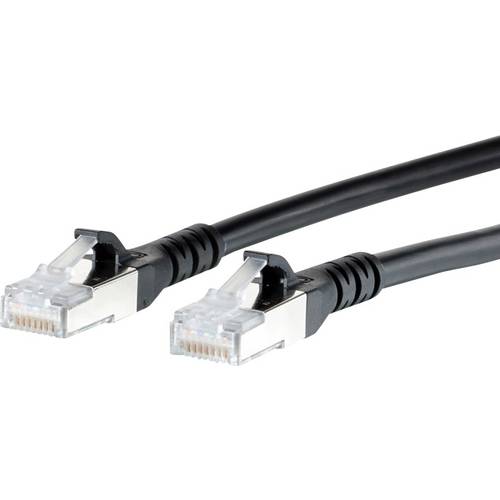 Metz Connect 1308453000-E RJ45 Netzwerkkabel, Patchkabel CAT 6a S/FTP 3.00 m Schwarz mit Rastnasenschutz 1 St.