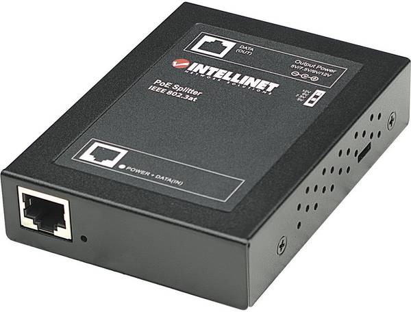 Intellinet PoE+ Splitter, IEEE802.3at mit 5 / 7,5 / 9 / 12 V DC Ausgangsspannung