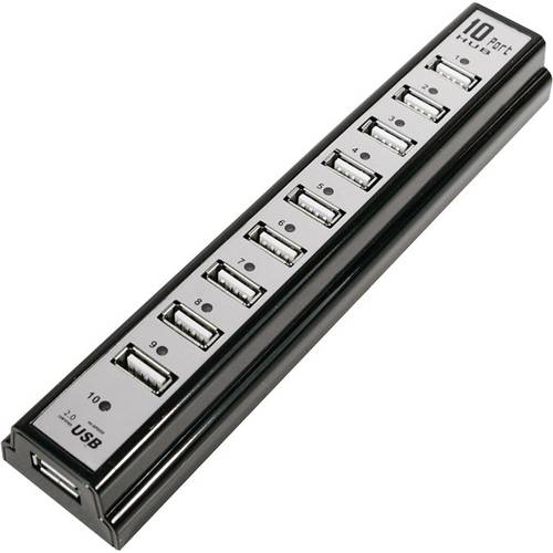 LogiLink UA0096 USB-Hub 10 Port USB-A USB 2.0 480 MBit/s Schwarz UA0096