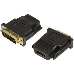 Image of LogiLink AH0001 HDMI / DVI Adapter [1x HDMI-Buchse - 1x DVI-Stecker 24+1pol.] Schwarz