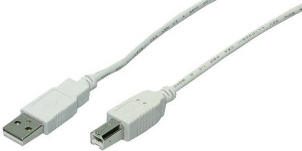 LogiLink Kabel USB 2.0 Anschluss A->B 2x Stecker, grau, 5m