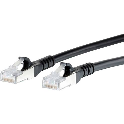Metz Connect 1308457000-E RJ45 Netzwerkkabel, Patchkabel CAT 6a S/FTP 7.00 m Schwarz mit Rastnasenschutz 1 St.