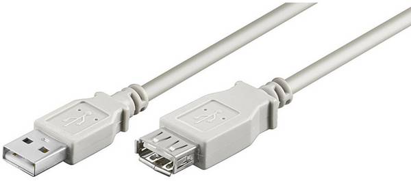 Goobay USB-Kabel USB 2.0 USB-A Stecker, USB-A Buchse 3.00 m Grau doppelt geschirmt 68716