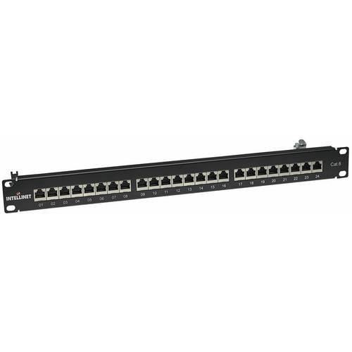 Intellinet 720038 24 Port Netzwerk-Patchpanel 483 mm (19) CAT 6 1 HE Schwarz Bestückt