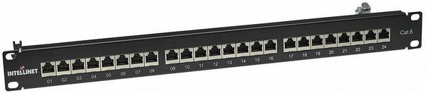 Intellinet 720038 24 Port Netzwerk-Patchpanel 483 mm (19") CAT 6 1 HE Mehrfarbig Bestückt