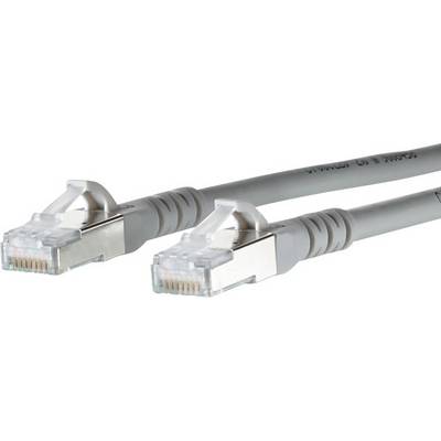 Zwei graue Ethernet-Kabel mit RJ45-Steckern, die häufig für Netzwerkverbindungen verwendet werden.