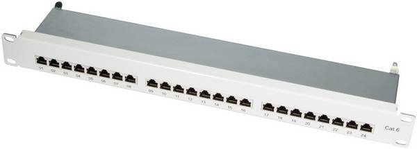 LogiLink NP0040 24 Port Netzwerk-Patchpanel 483 mm (19") CAT 6 1 HE Mehrfarbig Bestückt