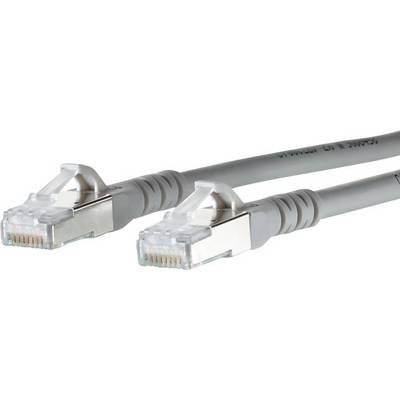 Zwei graue Ethernet-Kabel mit RJ45-Steckern nebeneinander.