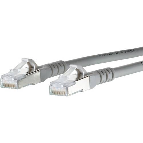 Metz Connect 130845A533-E RJ45 Netzwerkkabel, Patchkabel CAT 6a S/FTP 15.00 m Grau mit Rastnasenschutz 1 St.