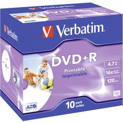 Image of Verbatim 43508 DVD+R Rohling 4.7 GB 10 St. Jewelcase Bedruckbar