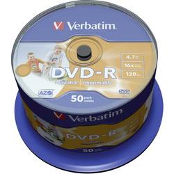 DVD-R 4.7 GB Verbatim 43533, možnosť potlače, 50 ks, vreteno