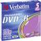 Verpackung von Verbatim DVD-Rs mit 16-facher Geschwindigkeit, 4,7 GB Kapazität. Enthält 5 Discs und Farbvielfalt in der Beschriftung.