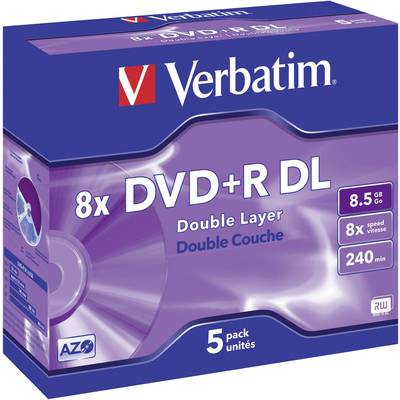 Verbatim 43541 DVD+R DL Rohling 8.5 GB 5 St. Jewelcase 