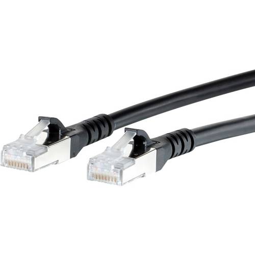 Metz Connect 1308451500-E RJ45 Netzwerkkabel, Patchkabel CAT 6a S/FTP 1.50 m Schwarz mit Rastnasenschutz 1 St.
