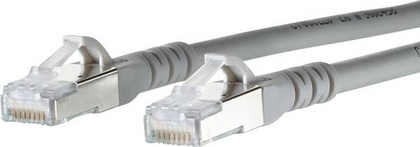 Metz Connect 130845B033-E RJ45 Patchkabel CAT 6a S/FTP 20.00 m Grau mit Rastnasenschutz 1 St.