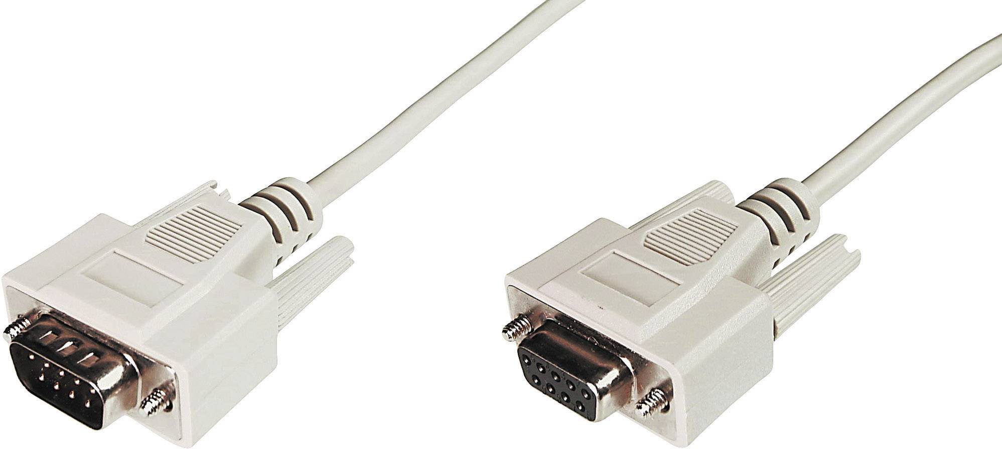 Digitus Seriel Forlængerkabel [1x D-SUB-stik 9-pol. - 1x D-SUB-bøsning 9-pol.] 3.00 m Beige
