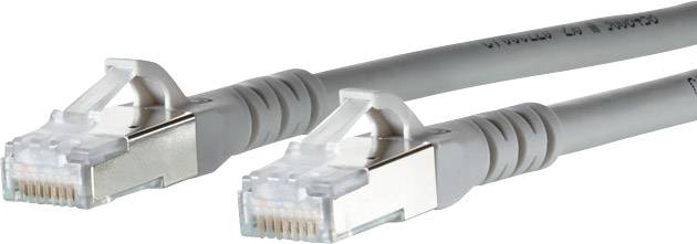 Metz Connect 1308451533-E RJ45 Netværkskabel, patchkabel CAT 6A S/FTP 1.50 m Grå med låsebeskyttelse 1 stk