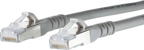 Metz Connect 1308452033-E RJ45 Patchkabel CAT 6a S/FTP 2.00 m Grau mit Rastnasenschutz 1 St.