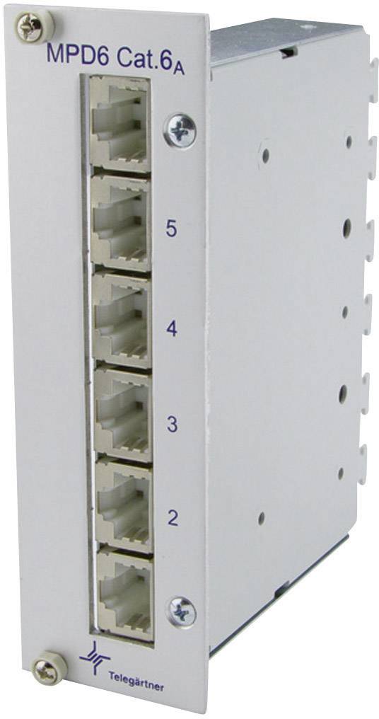 TELEGÄRTNER 6 Port Netzwerk-Patchpanel Telegärtner J02021A0054 CAT 6A 3 HE