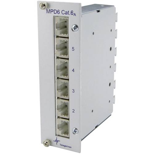 Telegärtner 100006991 6 Port Netzwerk-Patchpanel CAT 6a 3 HE Bestückt