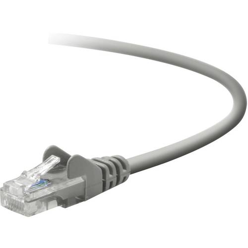 Belkin A3L791R15M-S RJ45 Netzwerkkabel, Patchkabel CAT 5e U/UTP 15.00 m Grau mit Rastnasenschutz 1 St.