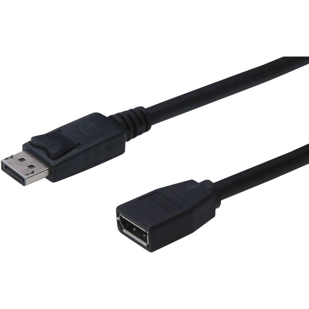 DisplayPort Verlengkabel [1x DisplayPort stekker <=> 1x DisplayPort bus] 2 m Zwart