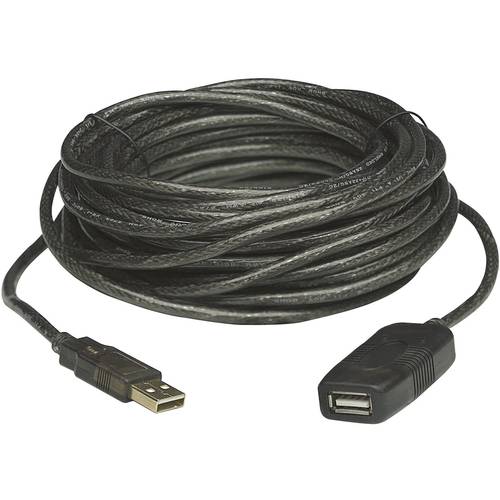 Manhattan USB-Kabel USB 2.0 USB-A Stecker, USB-A Buchse 10.00 m Schwarz 150248