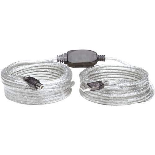 Manhattan USB-Kabel USB 2.0 USB-A Stecker, USB-B Stecker 11.00 m Transparent 510424