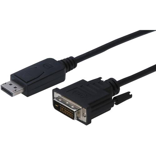Digitus DisplayPort / DVI Adapterkabel DisplayPort Stecker, DVI-D 24+1pol. Stecker 1.00 m Schwarz AK-340301-010-S schrau...