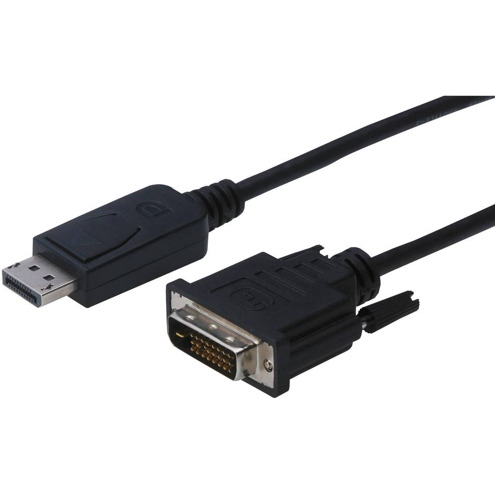 DisplayPort-DVI Aansluitkabel [1x DisplayPort stekker => 1x DVI-stekker 24+1-polig] 1 m Zwart