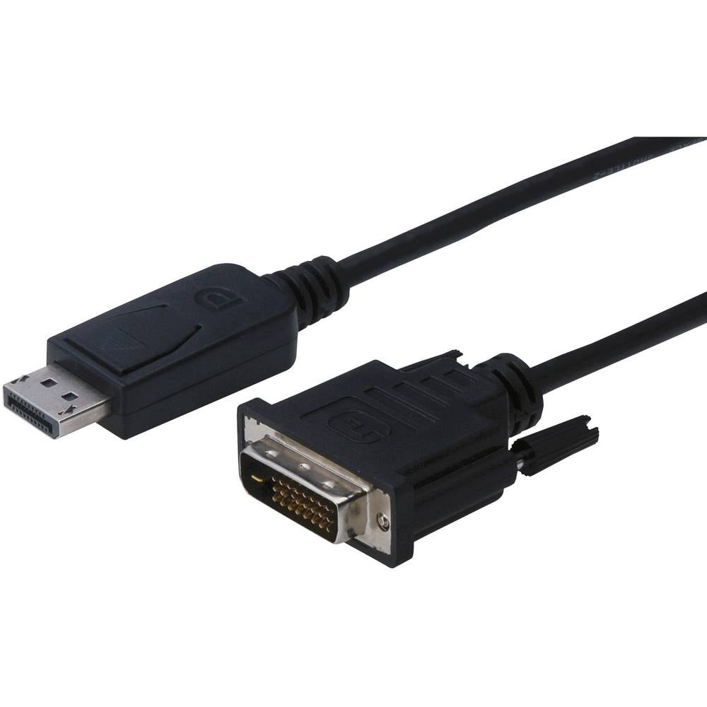 DisplayPort-DVI Aansluitkabel [1x DisplayPort stekker => 1x DVI-stekker 24+1-polig] 5 m Zwart