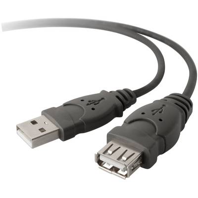 Belkin USB-Kabel USB 2.0 USB-A Stecker, USB-A Buchse 4.80 m Schwarz UL-zertifiziert F3U153BT4.8M