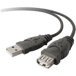 Image of Belkin USB-Kabel USB 2.0 USB-A Stecker, USB-A Buchse 3.00 m Schwarz UL-zertifiziert