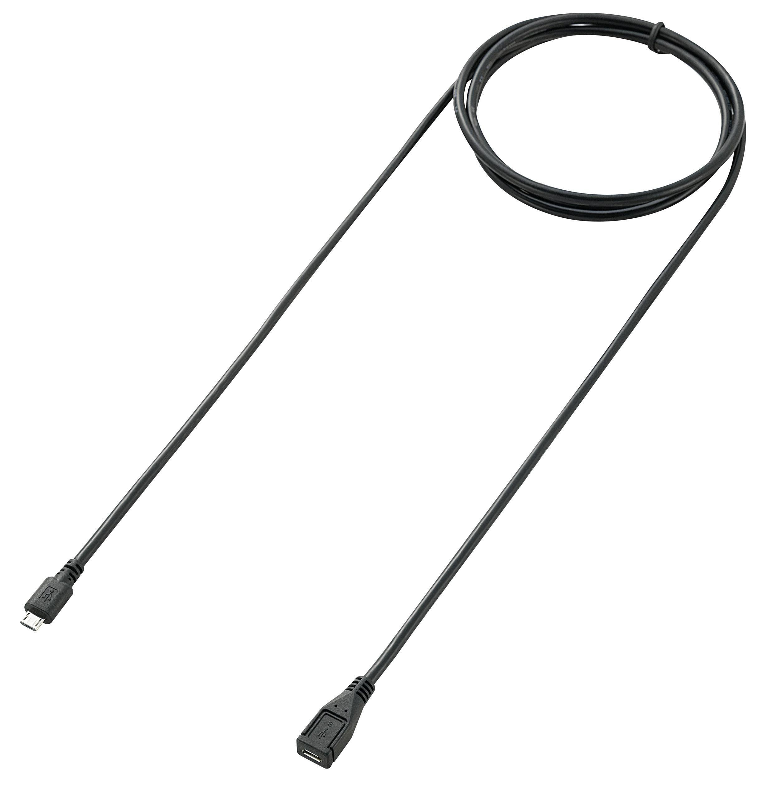 Renkforce USB-Kabel USB 2.0 USB-Micro-B Stecker, USB-Micro-B Buchse 1.80 m Schwarz vergoldete Steckkontakte RF-5046550