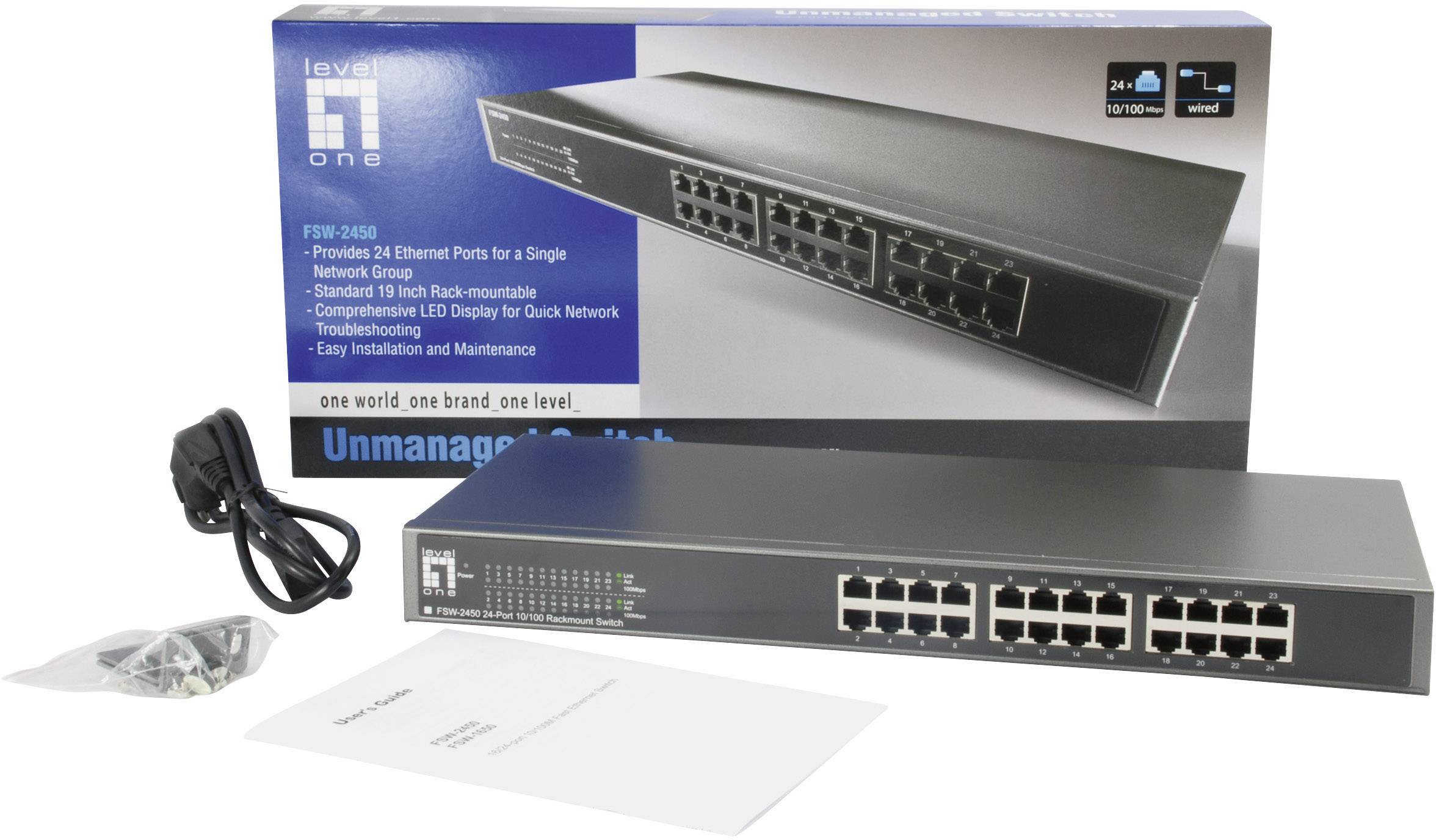 LevelOne FSW-2450 - Switch - 24 x 10/100 - Desktop-1