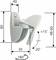 Wandhalterung mit Abmessungen: 80 mm hoch, 40 mm breit, 30 mm tief. Einstellbarer Neigungswinkel von -20° bis +15° und drehbar um 180°.