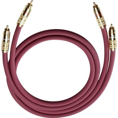 Cinch Audio Anschlusskabel [2x Cinch-Stecker - 2x Cinch-Stecker] 0.70 m Bordeaux vergoldete Steckkontakte Oehlbach NF 21