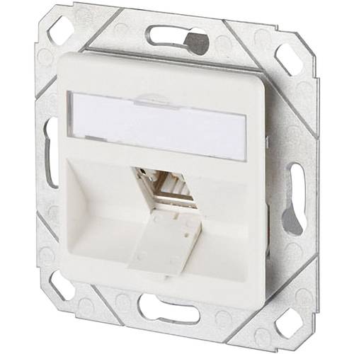 Thumbnail - Metz Connect Netzwerkdose Unterputz Einsatz mit Zentralplatte CAT 6a 1 Port Reinweiß