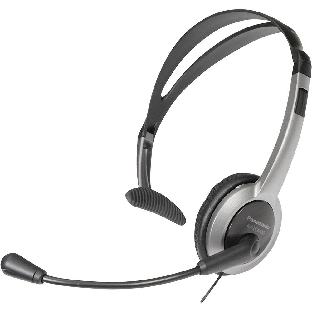 Panasonic RP-TCA 430 On Ear headset Telefoon Kabel Mono Zilver, Zwart Microfoon uitschakelbaar (mute)
