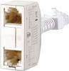 Metz Connect RJ45 Netzwerk Y-Adapter CAT 5 [2x RJ45-Buchse - 1x RJ45-Stecker] Silber