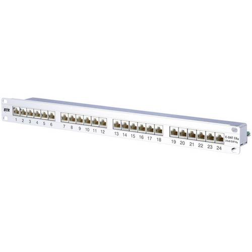 Metz Connect 130855C-E 24 Port Netzwerk-Patchpanel 483 mm (19) CAT 6a 1 HE Silber (metallic) Bestückt