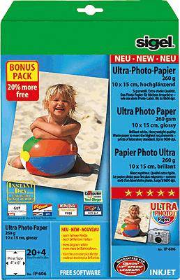 Inkjetpapier ULTRA 10x15cm hochglänzend 24 Bl./Pack.-1